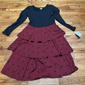NWT Lularoe polka dot Tiered Long Sleeve Dress